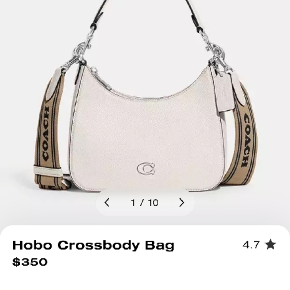 Coach White Hobo Crossbody Bag